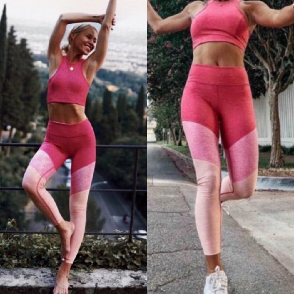 Outdoor Voices Leggings Flamingo Tri Color 7/8